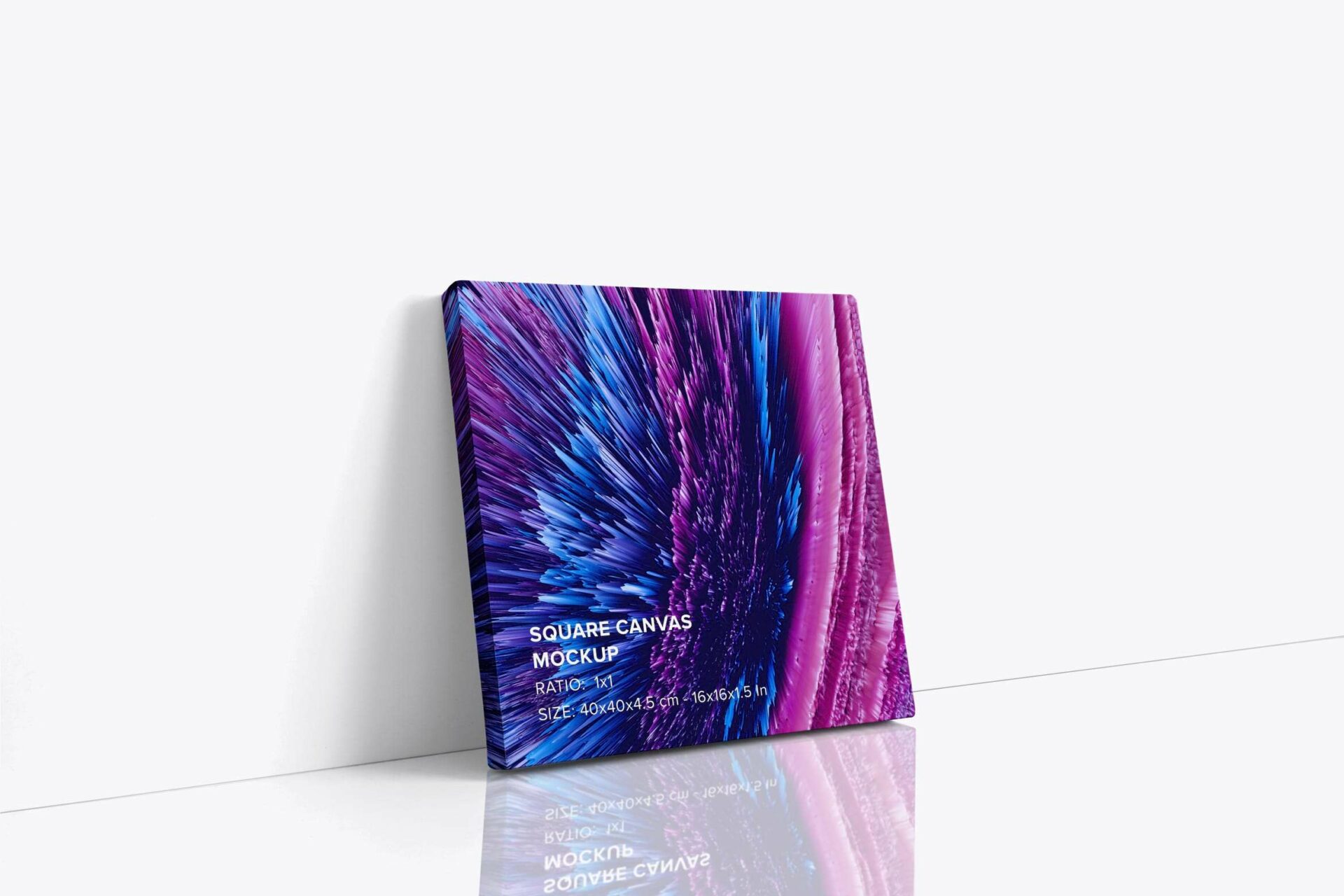 Leaning Square Canvas Ratio 1x1 Mockup - Left 1.5 In Wrap
