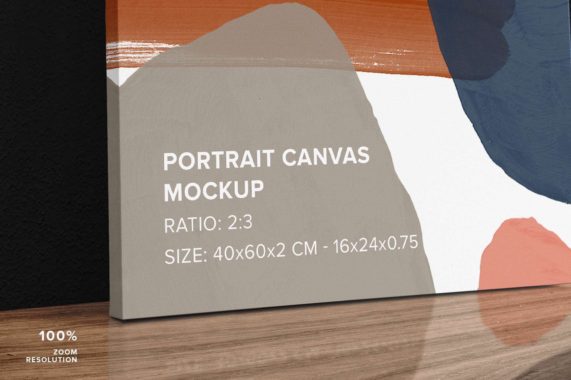 Leaning Portrait Canvas Ratio 2x3 Mockup - Left 0.75 In Wrap