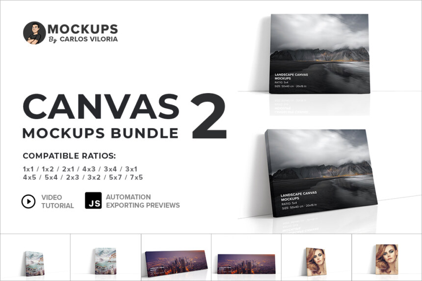 Canvas Mockups Bundle 02