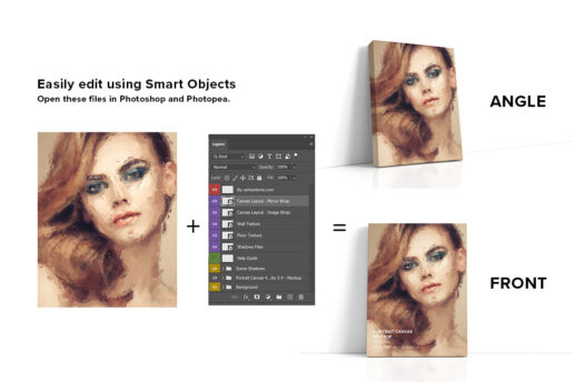 Canvas Mockups Bundle: Easy Edition using Smart Objects