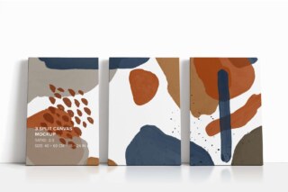 3 Split Panel Canvas Ratio 2x3 Mockup