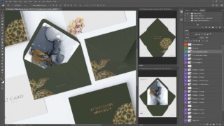 A7 V-Flap Envelope and Cards Mockup