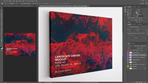 Landscape Canvas Ratio 4x3 Mockups Set