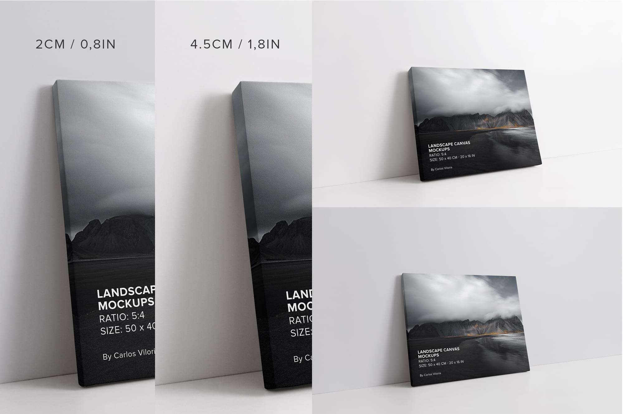Landscape Canvas Ratio 5x4 Mockups Set