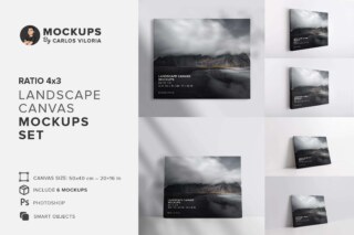 Landscape Canvas Ratio 5x4 Mockups Set