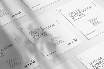 Grid A4 Flyer Poster Mockup - Mockups by Carlos Viloria