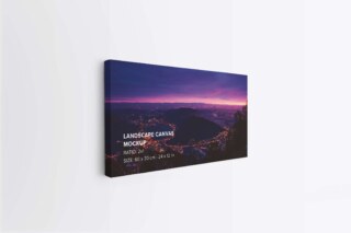 Hanging on Wall Landscape Canvas Mockup