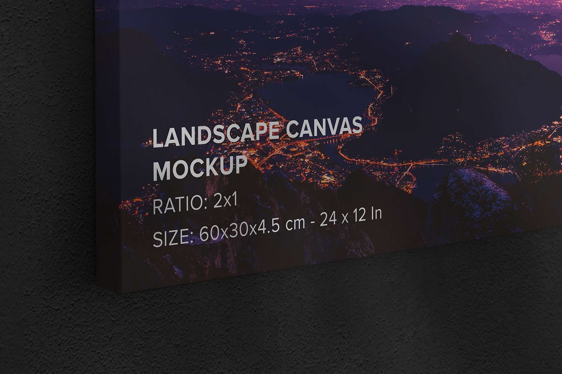 Hanging Landscape Canvas Ratio 2x1 Mockup
