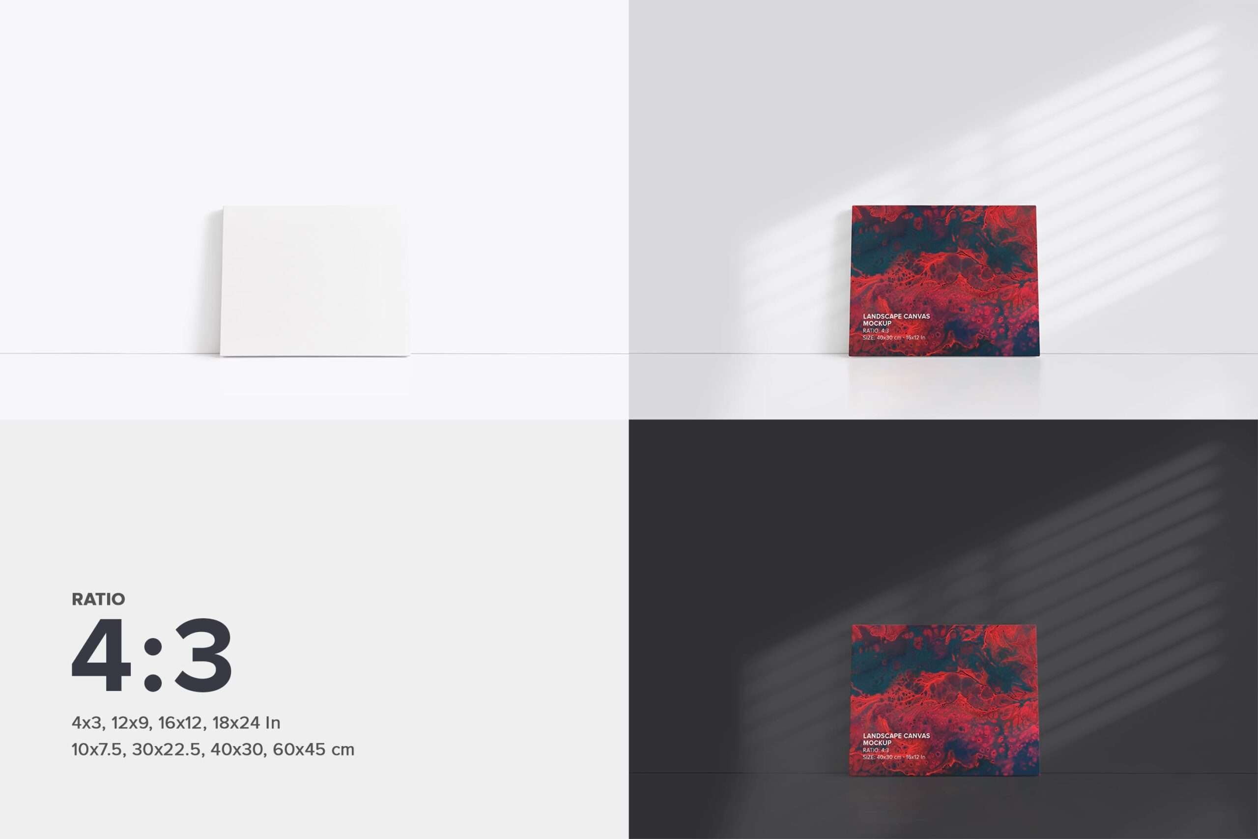 Leaning on Wall 4x3 Canvas Mockup Bundle