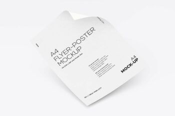 Curled A4 Flyer-poster Mockup 01 - Mockups by Carlos Viloria