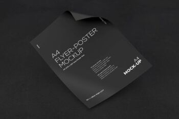 Curled A4 Flyer-poster Mockup 01 - Mockups by Carlos Viloria