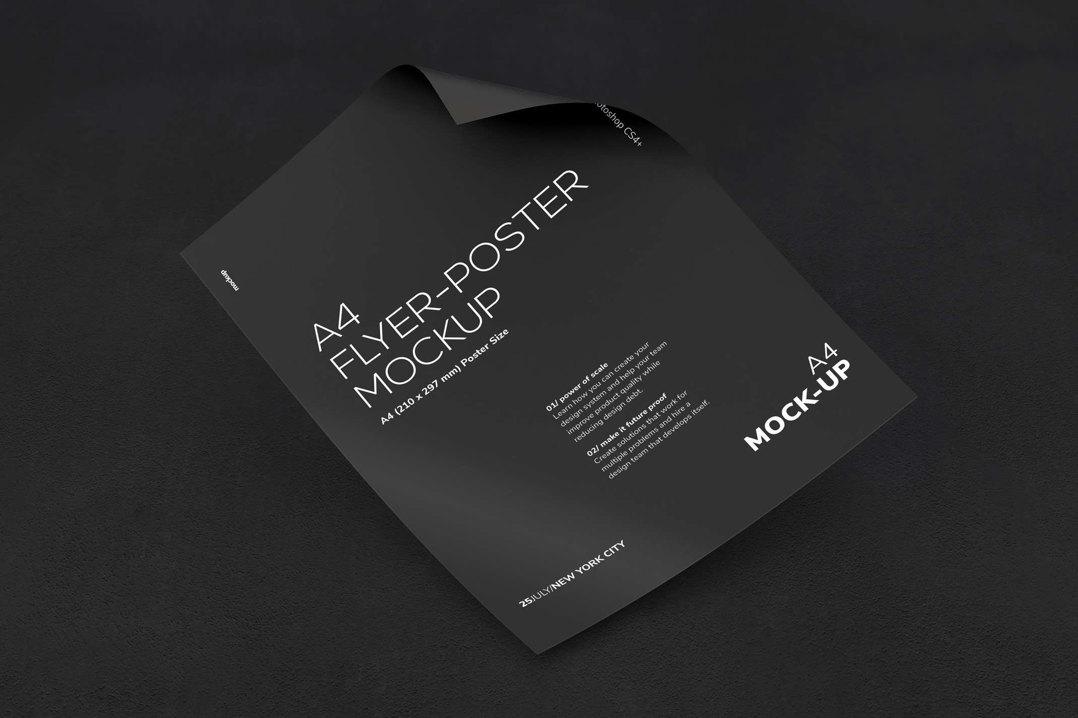 Curled A4 Flyer-poster Mockup 01