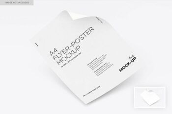 Curled A4 Flyer-poster Mockup 01 - Mockups by Carlos Viloria