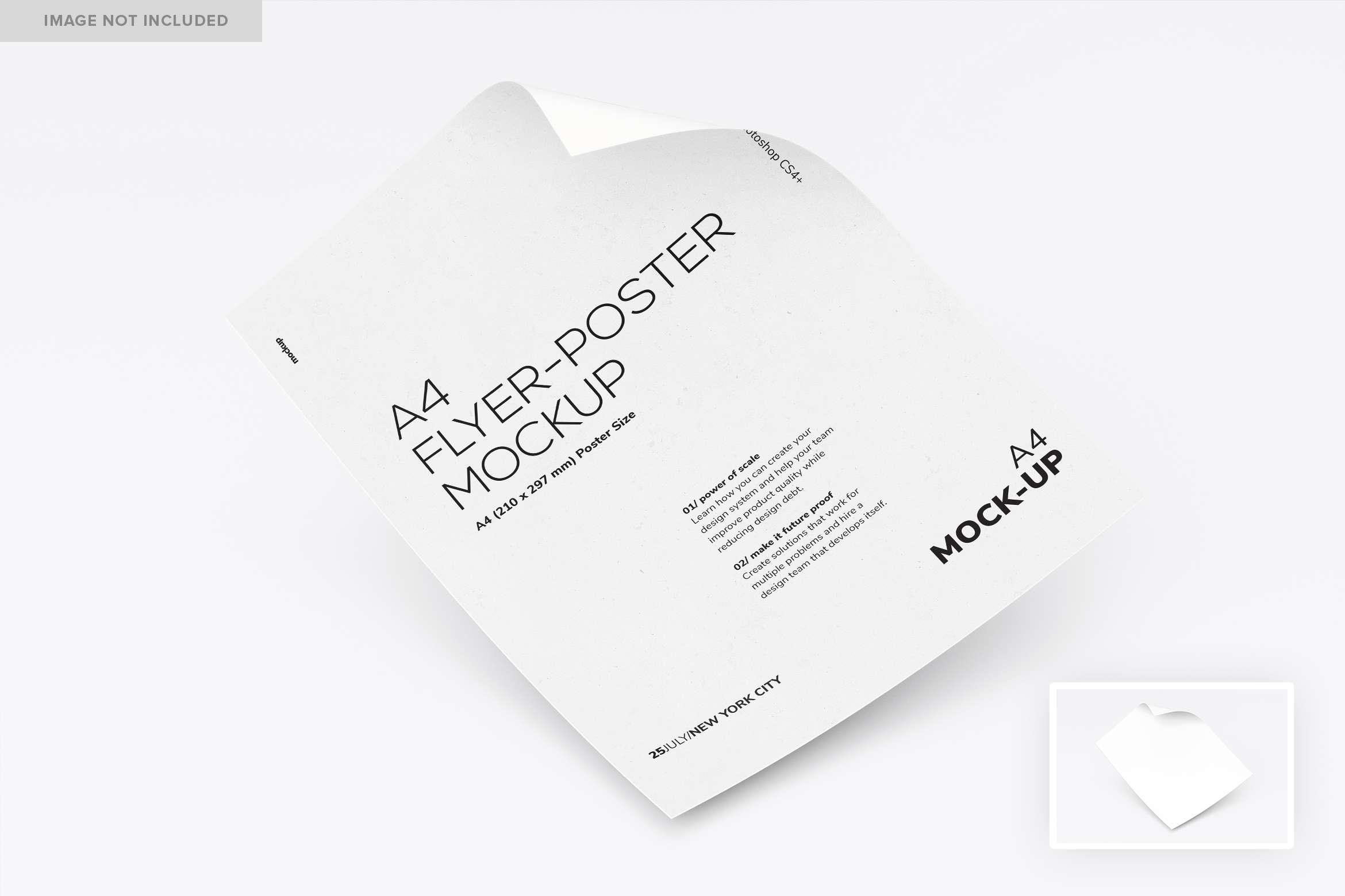 Curled A4 Flyer-poster Mockup 01