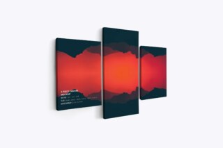 Triptych Canvas Ratio 3x4-1x2-3x4 Mockup - Left 0.75 In Wrap