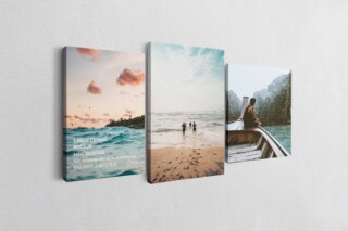 3 Panel Canvas Ratio 4x5-2x3-4x5 Mockup - Left 0.75 In Wrap