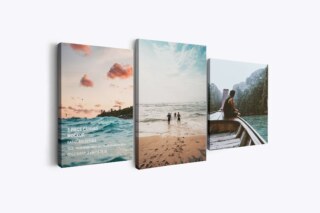 3 Panel Canvas Ratio 4x5-2x3-4x5 Mockup - Left 0.75 In Wrap