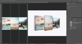 3 Split Panel Canvas Mockup