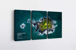 3 Piece Canvas Ratio 5×9 Mockup – Left 1.5 In Wrap View