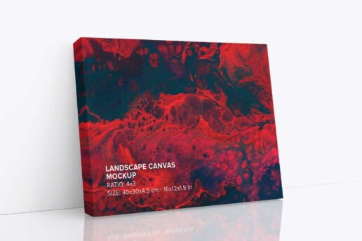 Leaning Canvas Ratio 4x3 Mockup - Left 1.5 In Wrap