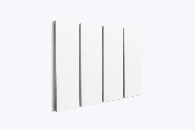 Hanging 4 Panel Canvas Ratio 1x2 Mockup - Left 0.75 in Wrap