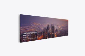 Hanging Landscape Canvas Ratio 3x1 Mockup - Left 0.75 in Wrap - Mockups by Carlos Viloria