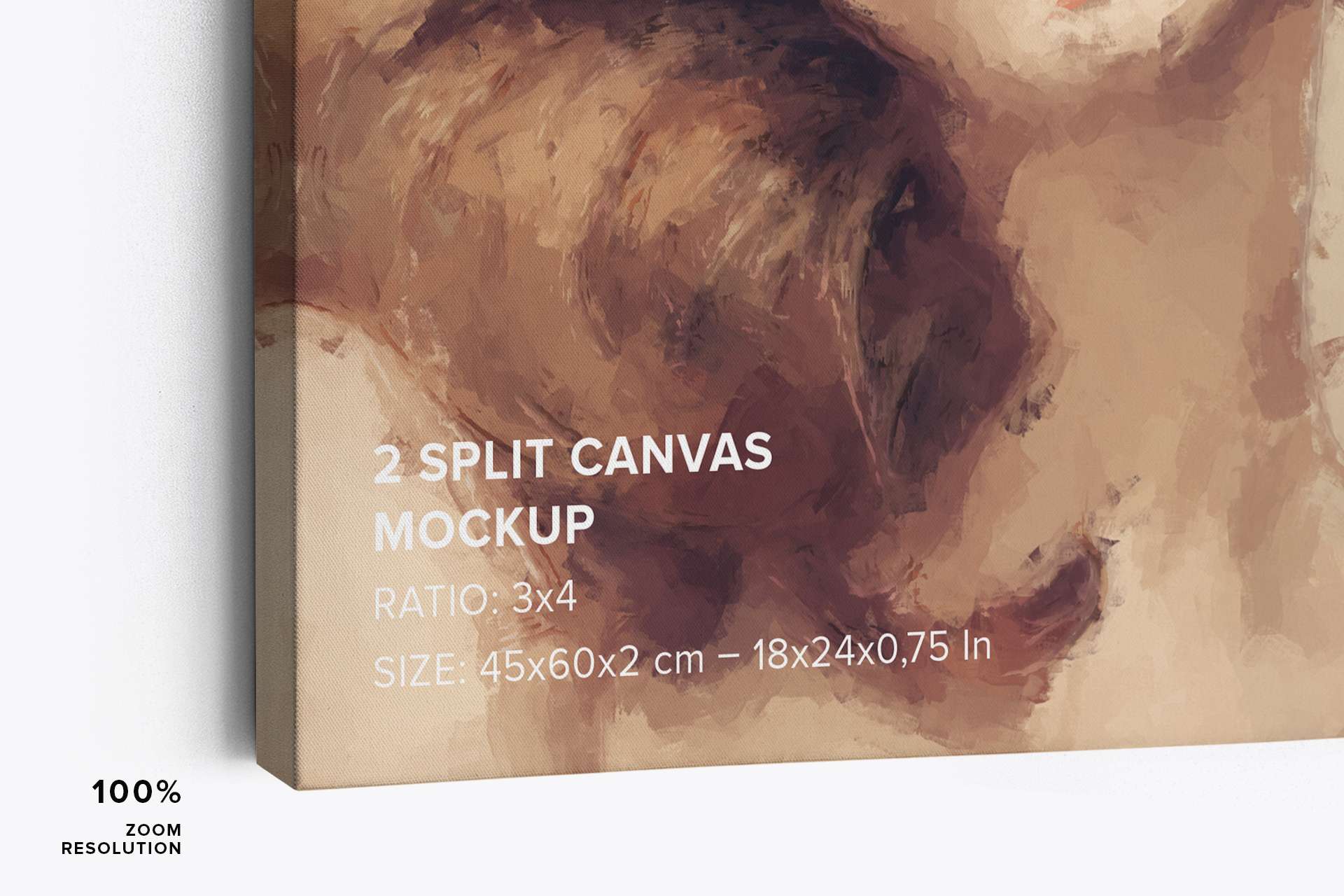 Hanging Two Split Canvas Ratio 3x4 Mockup by Carlos Viloria