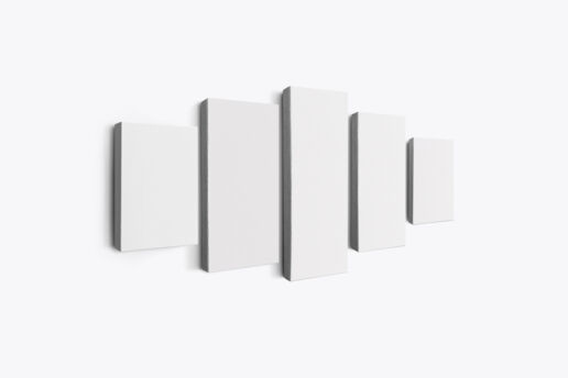 5 Panel Canvas Ratio 3x4-1x2-2x5-1x2-3x4 Mockup - Left 1.5 In Wrap