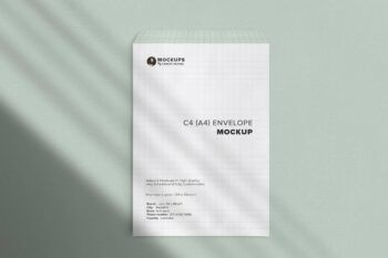A4-envelope-mockup---front-bg-2340 - Mockups by Carlos Viloria Front Side C4 A4 Envelope Mockup - Mockups by Carlos Viloria