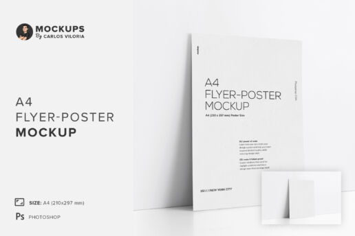 Leaning A4 Flyer-Poster Mockup