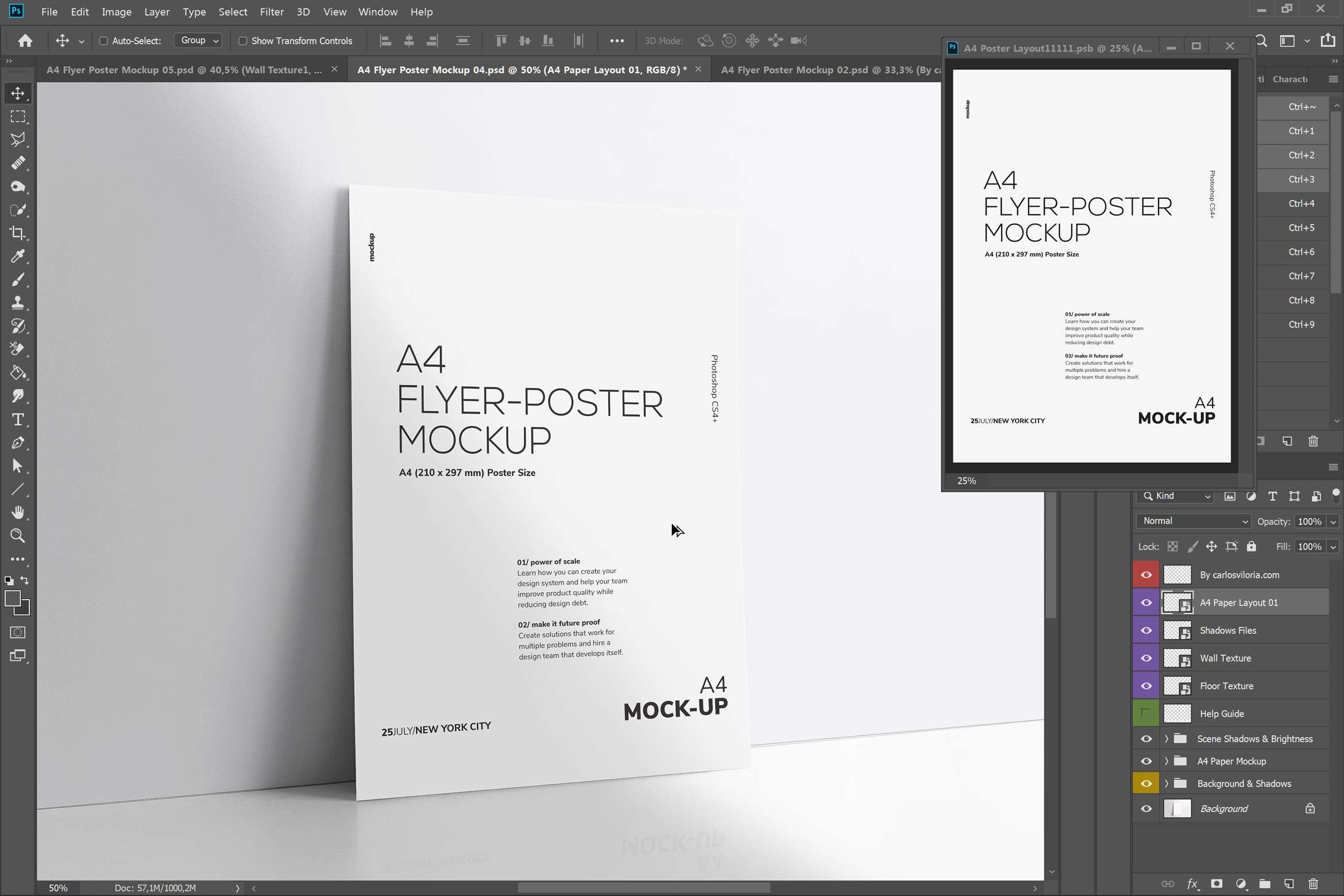 Leaning A4 Flyer-poster Mockup