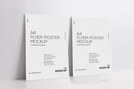 Leaning Two A4 Flyer-Poster Mockup