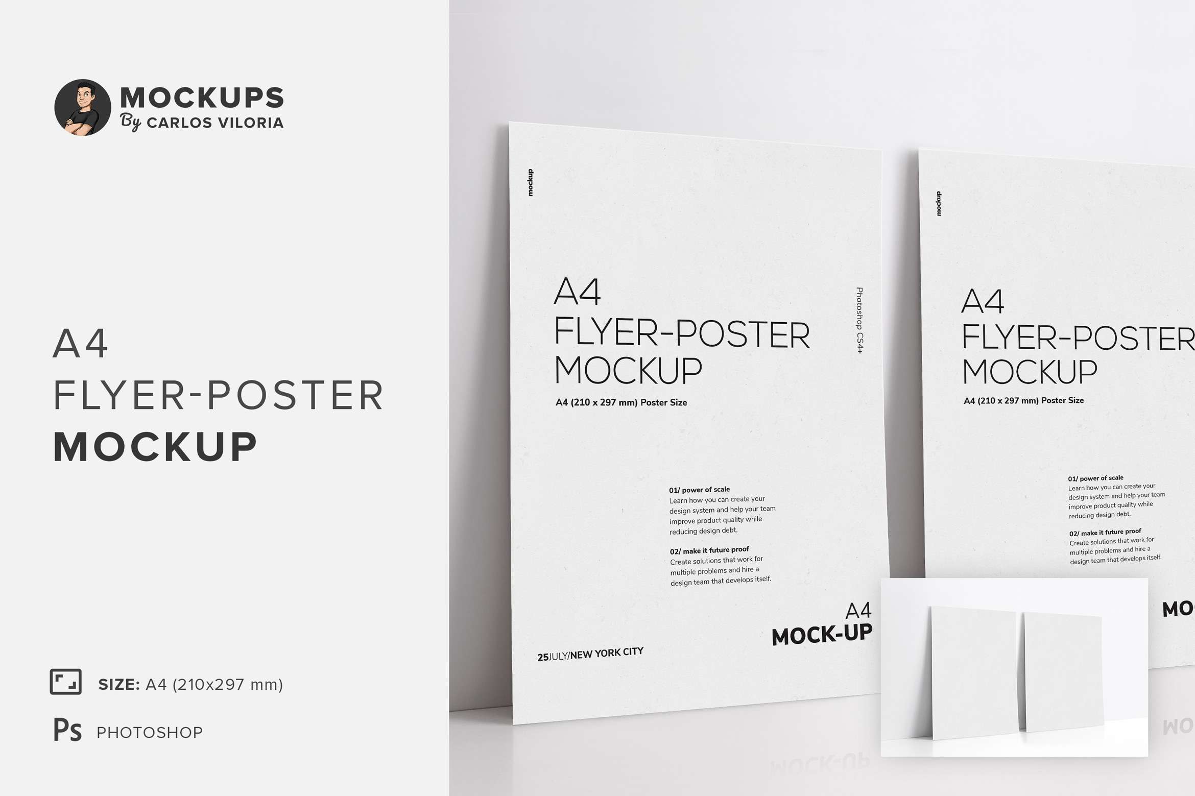 Leaning Two A4 Flyer-poster Mockup