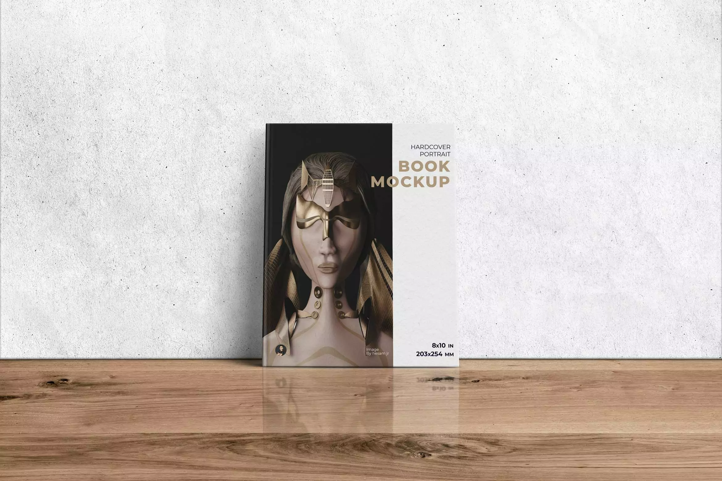 Leaning on Wall Portrait Book Mockup - 8x10 in