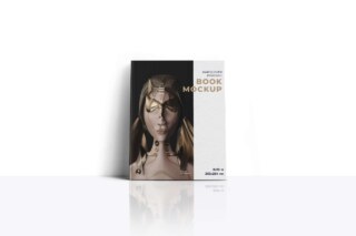 Leaning on Wall Portrait Book Mockup - 8x10 In