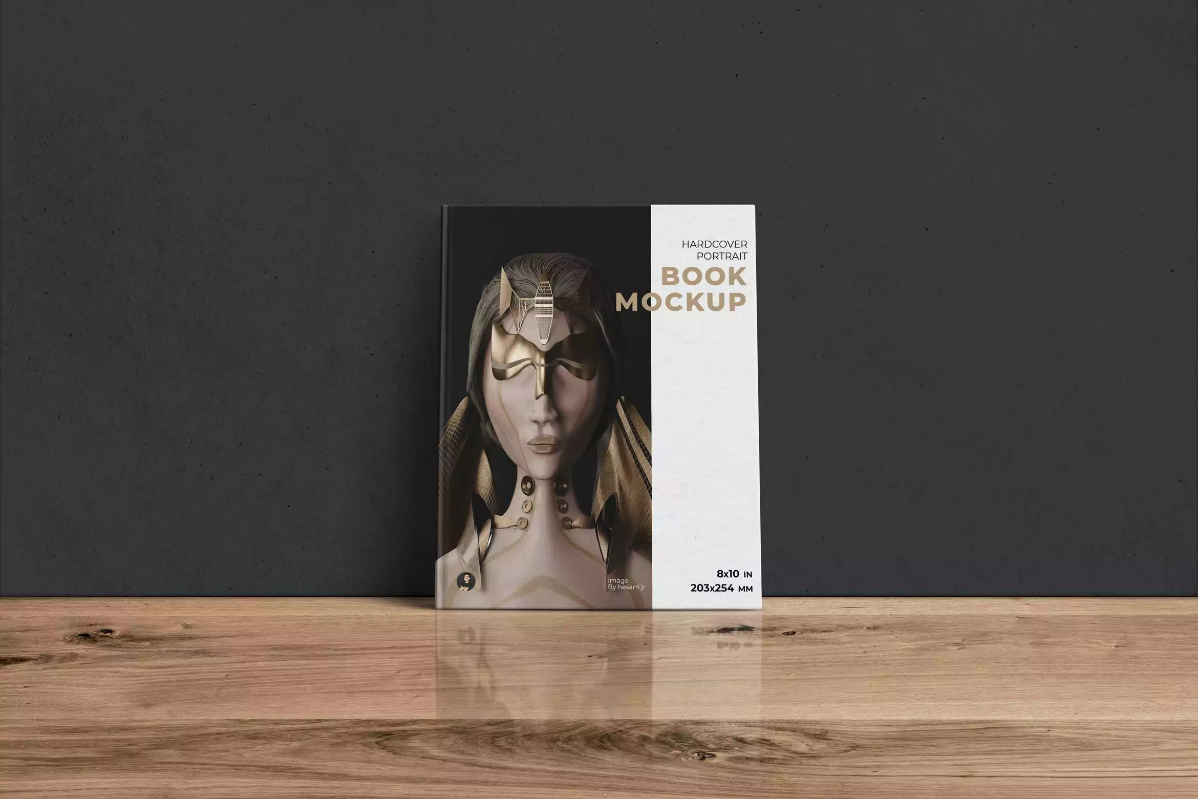 Leaning on Wall Portrait Book Mockup - 8x10 in