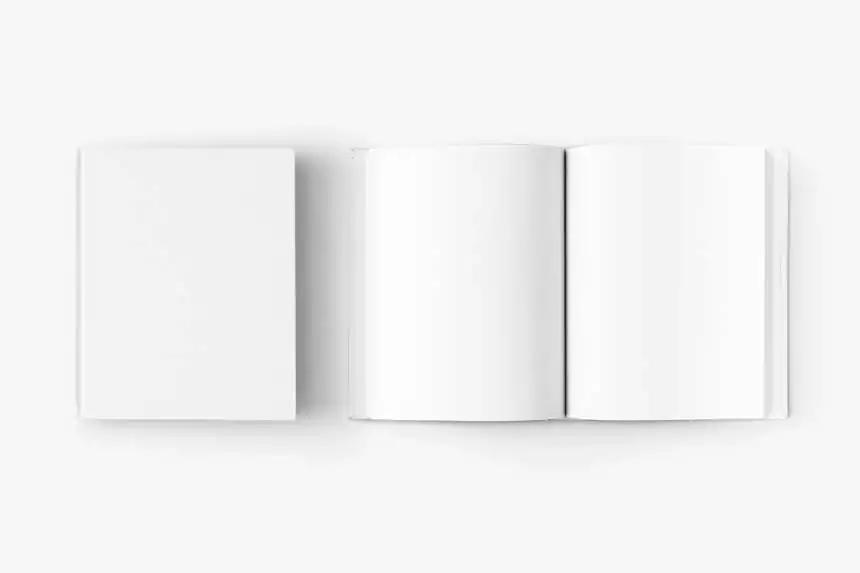 Hardcover and Opened Book Mockup by Carlos Viloria