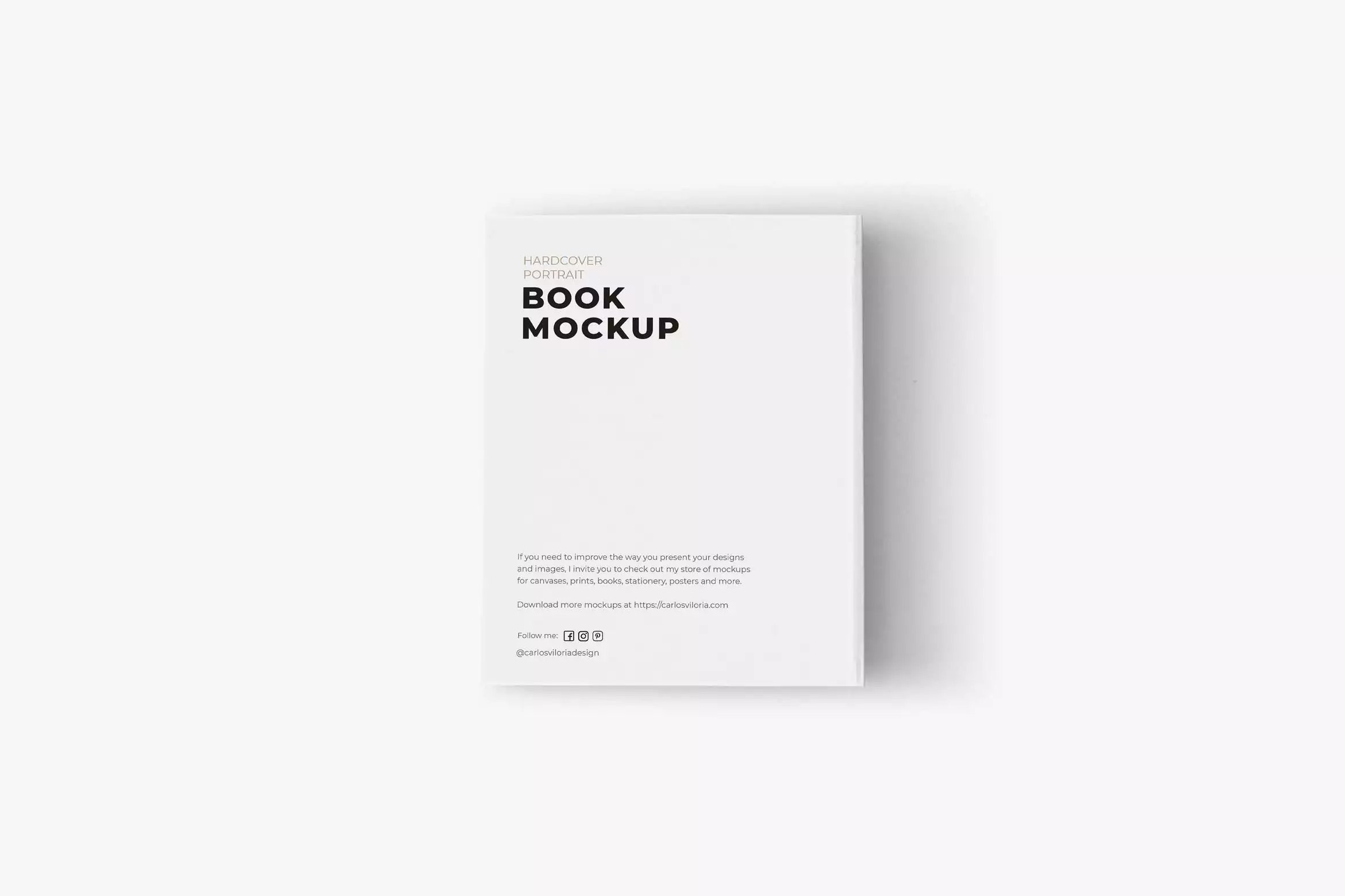 Front-back Hardcover Book Mockup - 8x10 in