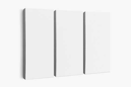 Hanging 3 Split Panel Canvas Mockup – 50x120x2.8 cm