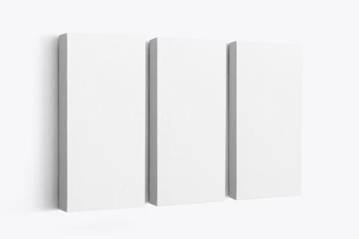 3 Panel Canvas Ratio 1x2 Mockup – Left 4,5 cm Wrap