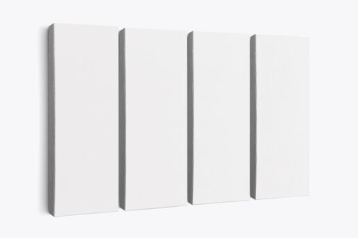 Hanging 4 Split Panel Canvas Mockup - 37.5x100x2.8 cm