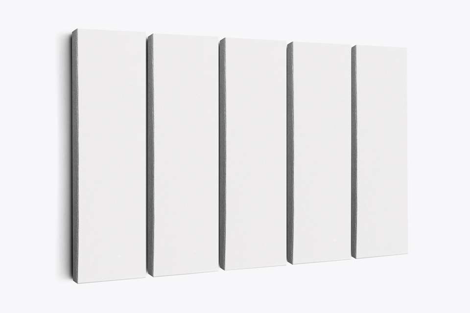 5 Split Panel Canvas Mockup - 30x100x3 cm