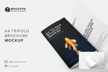 A4 Trifold Brochure Mockup - Mockups by Carlos Viloria