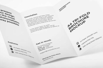 A4 Trifold Brochure Mockup - Mockups by Carlos Viloria
