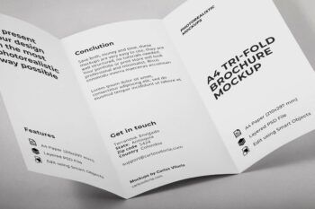 A4 Trifold Brochure Mockup - Mockups by Carlos Viloria
