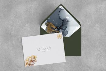 A7 V-flap Interior Envelope and Card Mockup - Mockups by Carlos Viloria