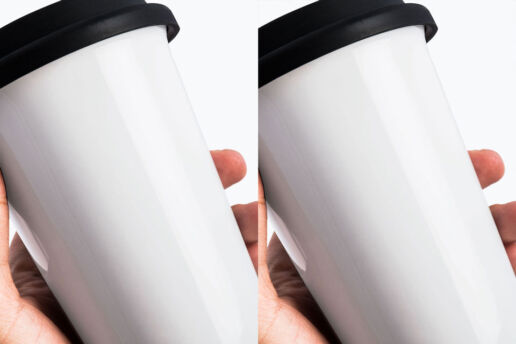 White Ceramic Travel Coffee Cup Mockup