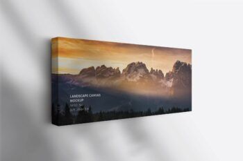 Hanging Landscape Canvas Ratio 5x2 Mockup - Left 1.5 in Wrap - Mockups by Carlos Viloria