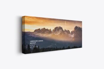 Hanging Landscape Canvas Ratio 5x2 Mockup - Left 1.5 in Wrap - Mockups by Carlos Viloria