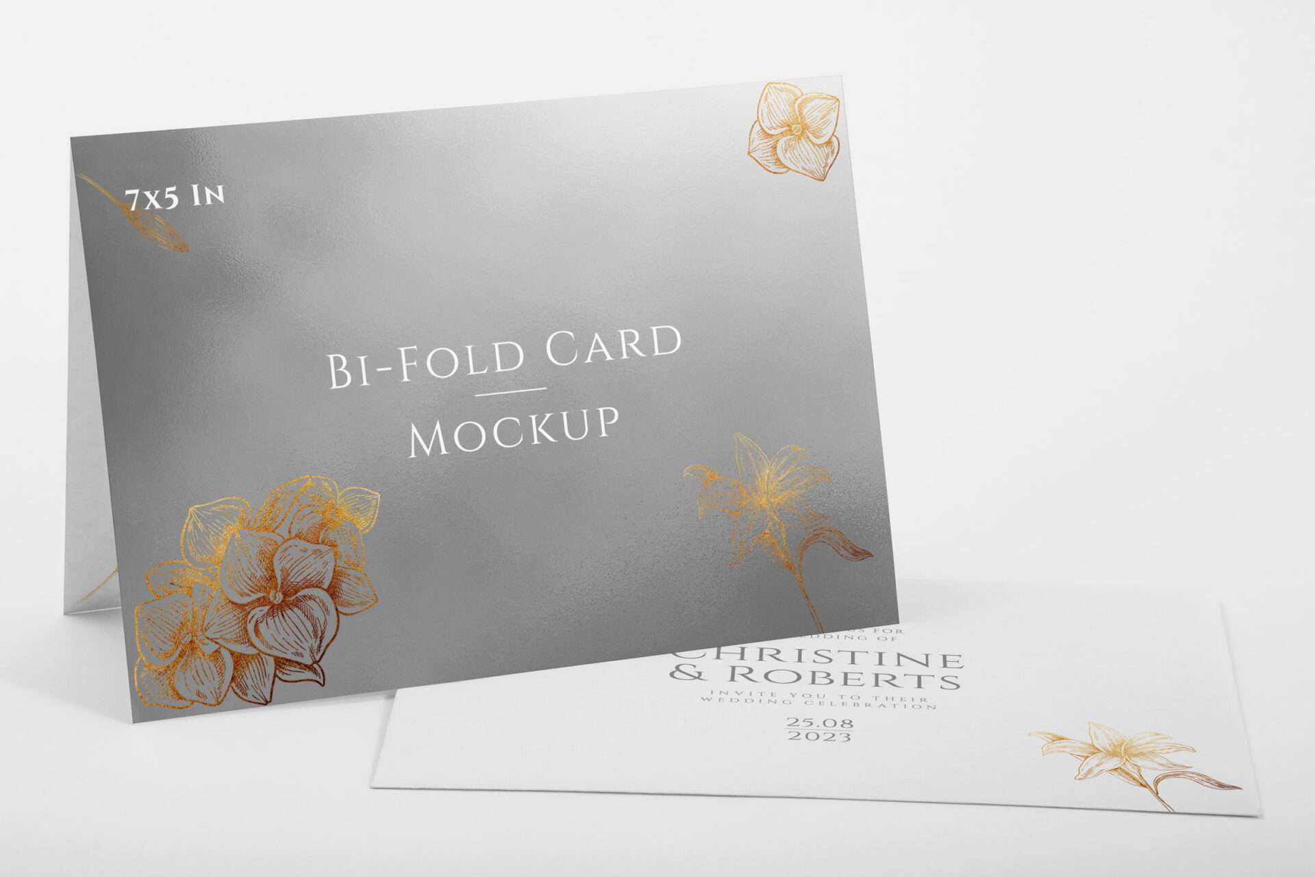 Bifold 5x7 In Greeting Card Mockup 01